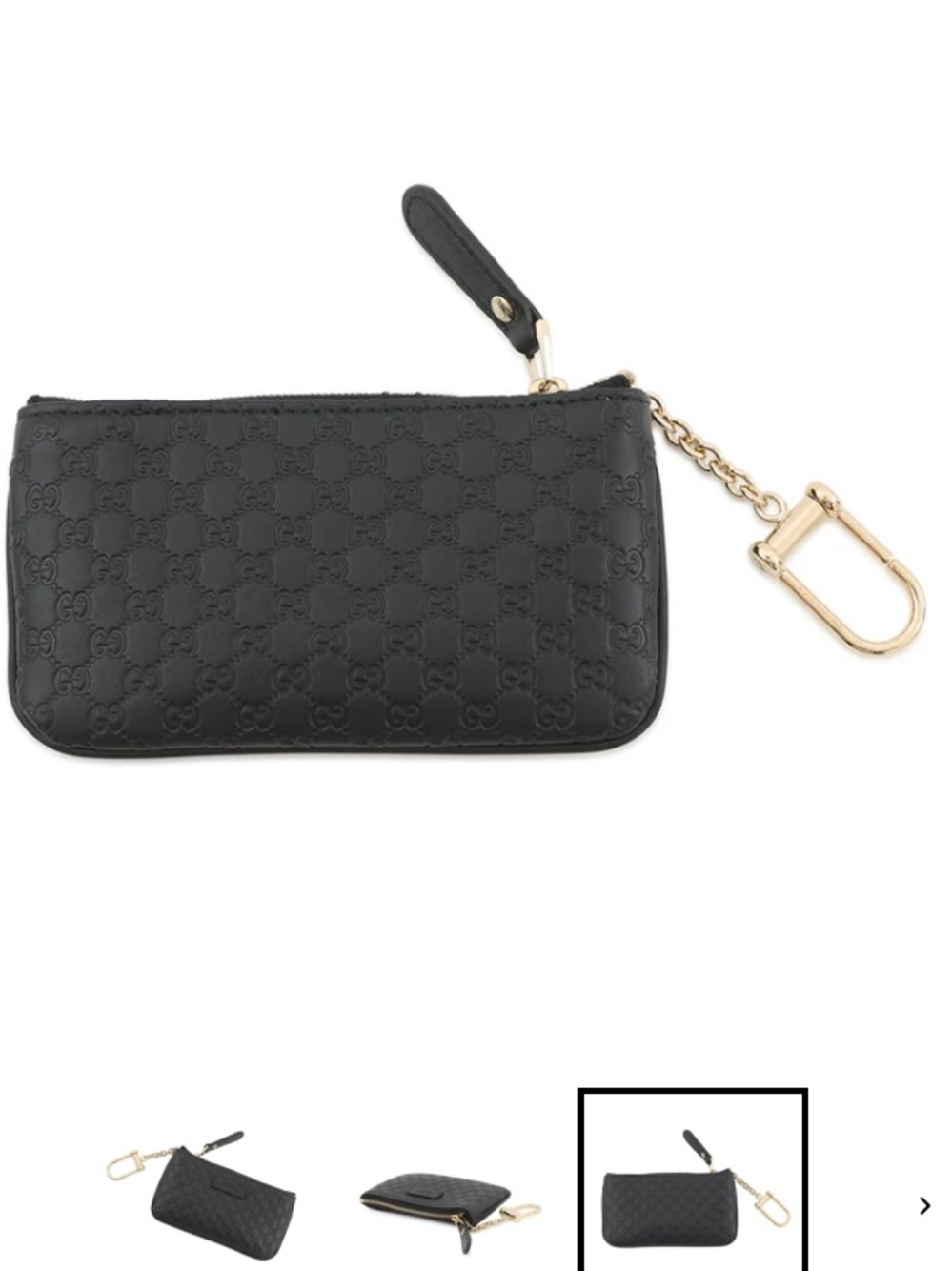 Gucci MicroGuccissima Black Quilted GG Mini Coin/Key with Gold Hardware - Picture 16 of 17